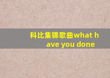 科比集锦歌曲what have you done